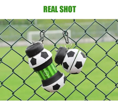 Collapsible Kid’s Water Bottle With Basketball Design – Leak-proof, Bpa-free, Food Grade Silicone(random Color)