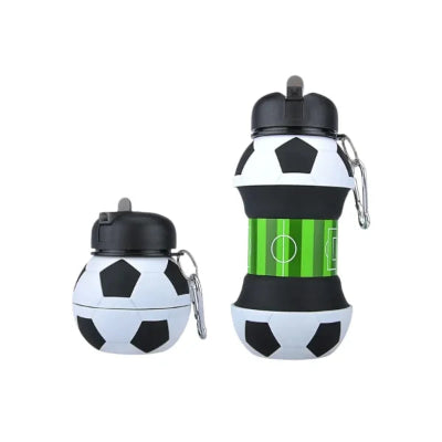 Collapsible Kid’s Water Bottle With Basketball Design – Leak-proof, Bpa-free, Food Grade Silicone(random Color)
