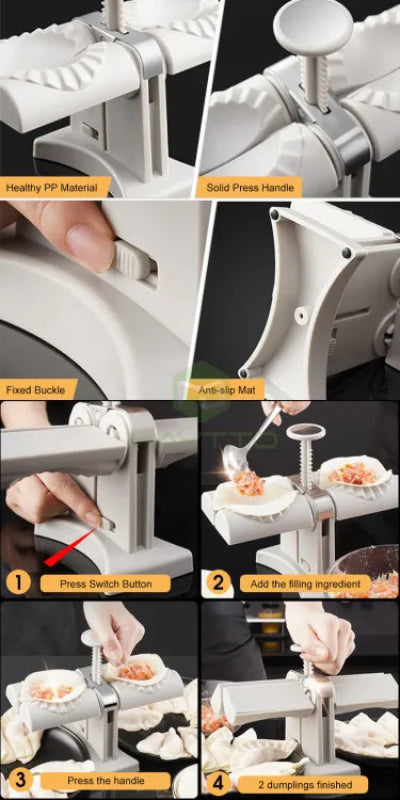 Dumpling And Samosa Maker Double Header, Automatic And Quick In Operation, Suitable For Samosa With Box Packing