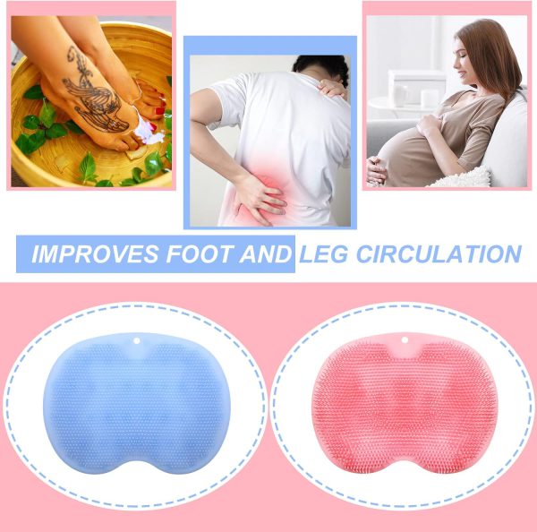 Shower Foot & Back Scrubber Mat, Wall Stick Suction Silicone Bathroom Scrubber (random color)