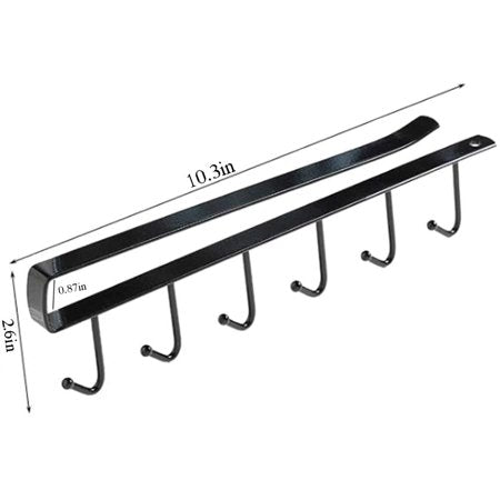 6-hook Under-the-shelf Mug Rack Kitchen Hanging Organizer (random Color)
