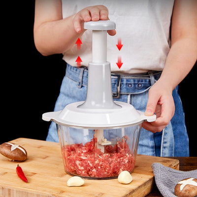 1PCS Multifunctional Food Processor-Manual Meat Grinder Vegetable Garlic Chilli Chopper Slicer Rotary Dicer Fruit Kitchen Tool