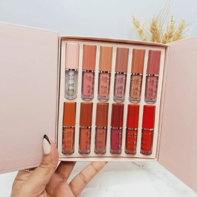 Dragon Ranee 12-Color Matte Lip Gloss Set