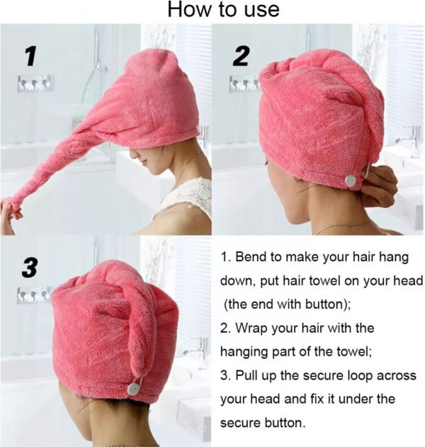 Best Hair Dryer Cap Towel – Hair Wrap Towel For Ladies (random Colors)