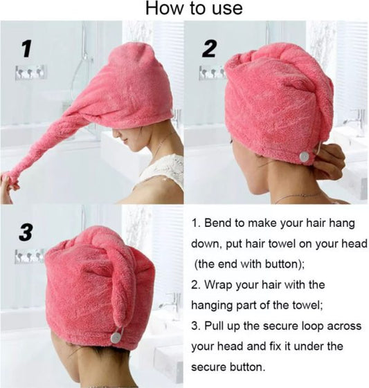 Best Hair Dryer Cap Towel – Hair Wrap Towel For Ladies (random Colors)
