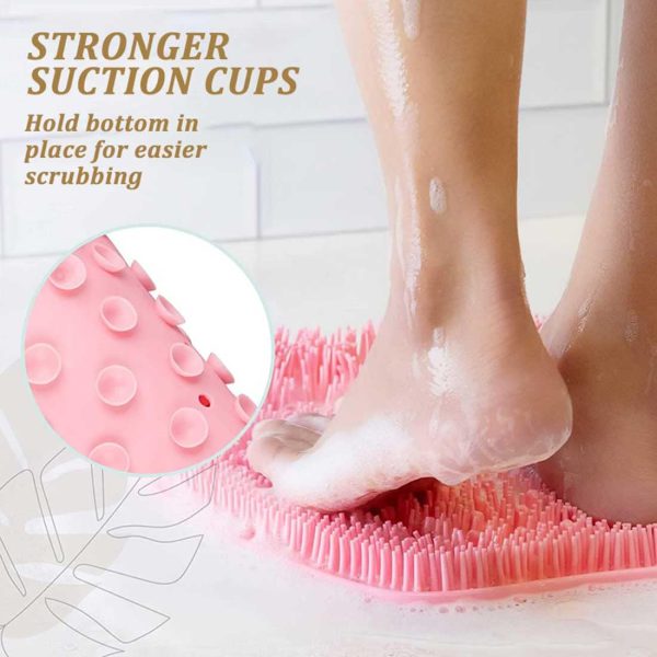 Shower Foot & Back Scrubber Mat, Wall Stick Suction Silicone Bathroom Scrubber (random color)