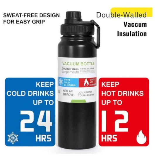 Insulated Vacuum Water Bottle [800ml] | Keeps Drinks Hot Or Cold