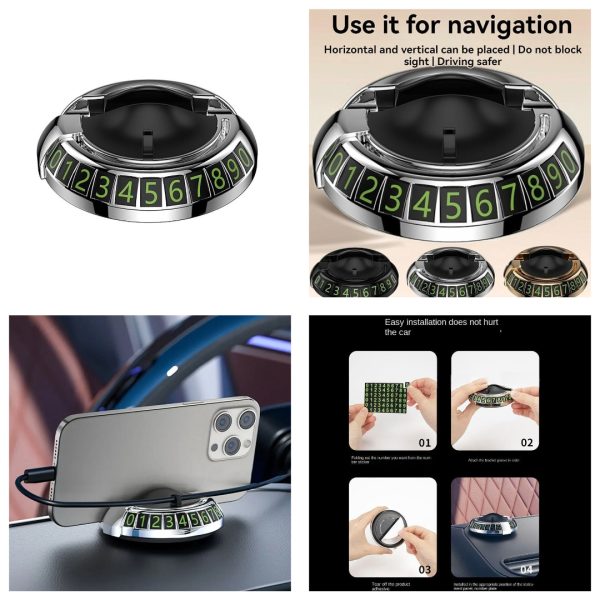2 in 1 Dashboard Car Phone Holder with Navigation Bracket – 360° Rotation Phone Bracket For Car Use – Random Color